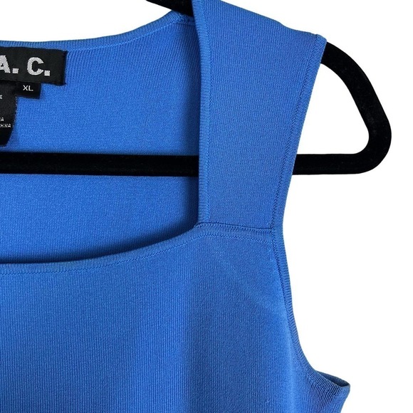 J.A.C Square Neck Blue Knit Sweater w/ Wide Straps Size XL - Picture 6 of 6